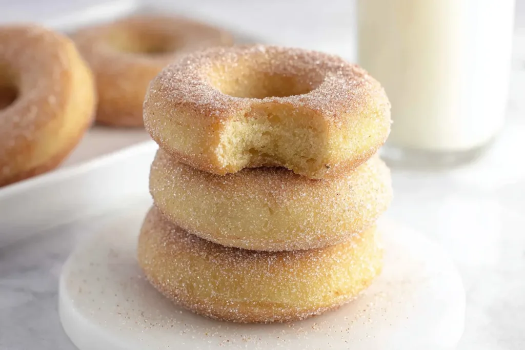 Sugar Coated Baked Donuts Fresh Out of the Oven