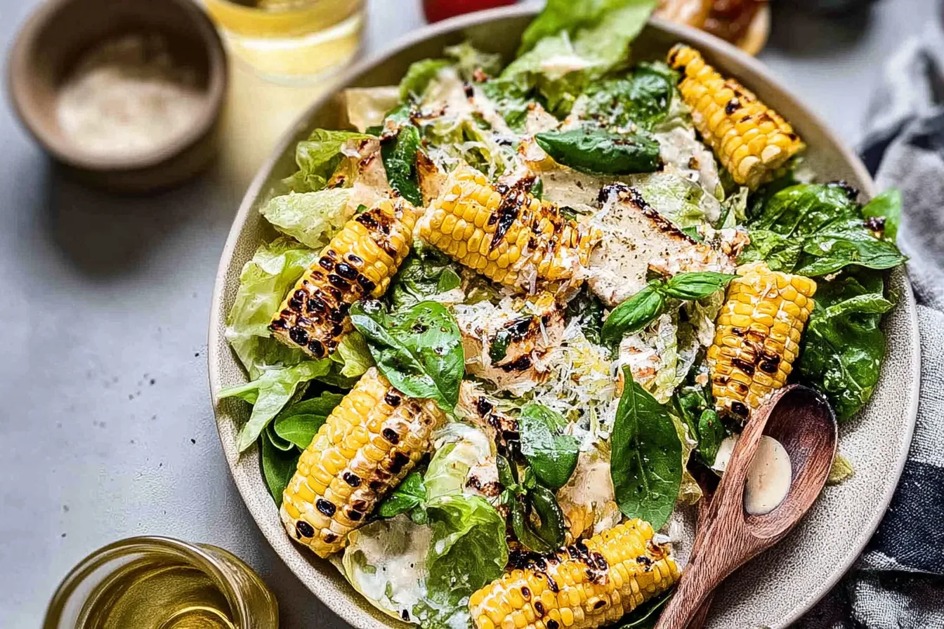 Summer Caesar Salad with Charred Sweet Corn