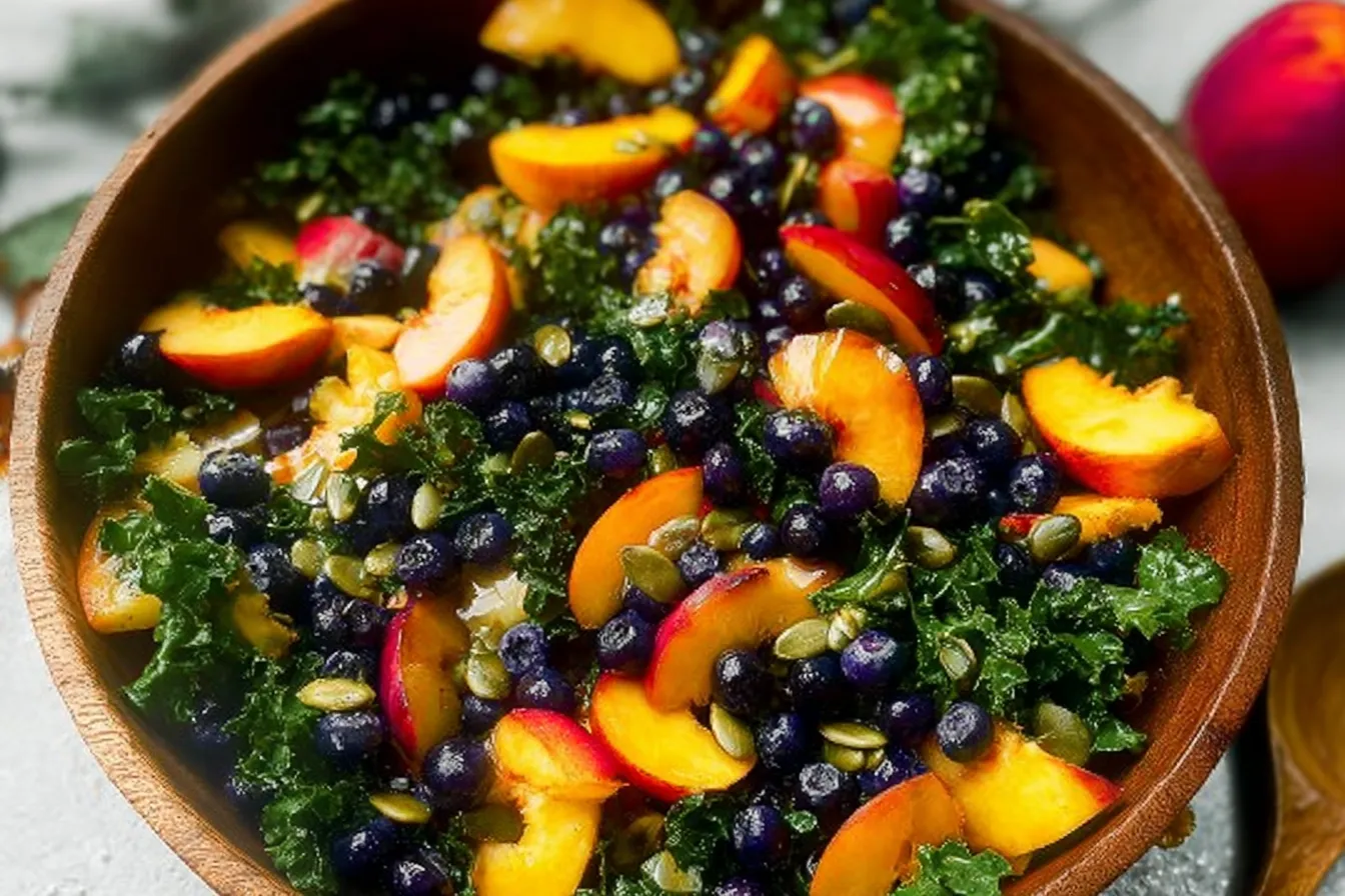 Summer Peach Blueberry Kale Salad: A Refreshing Delight 4 Summer Peach Blueberry Kale Salad