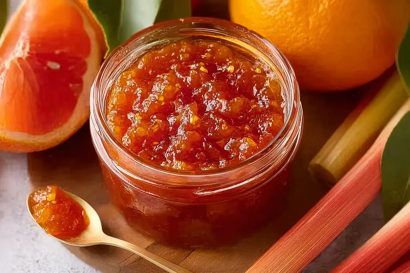 Traditional Rhubarb Jam with Orange Juice