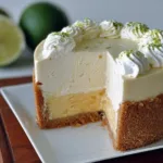 Triple Decker Key Lime Pie Slice on Plate