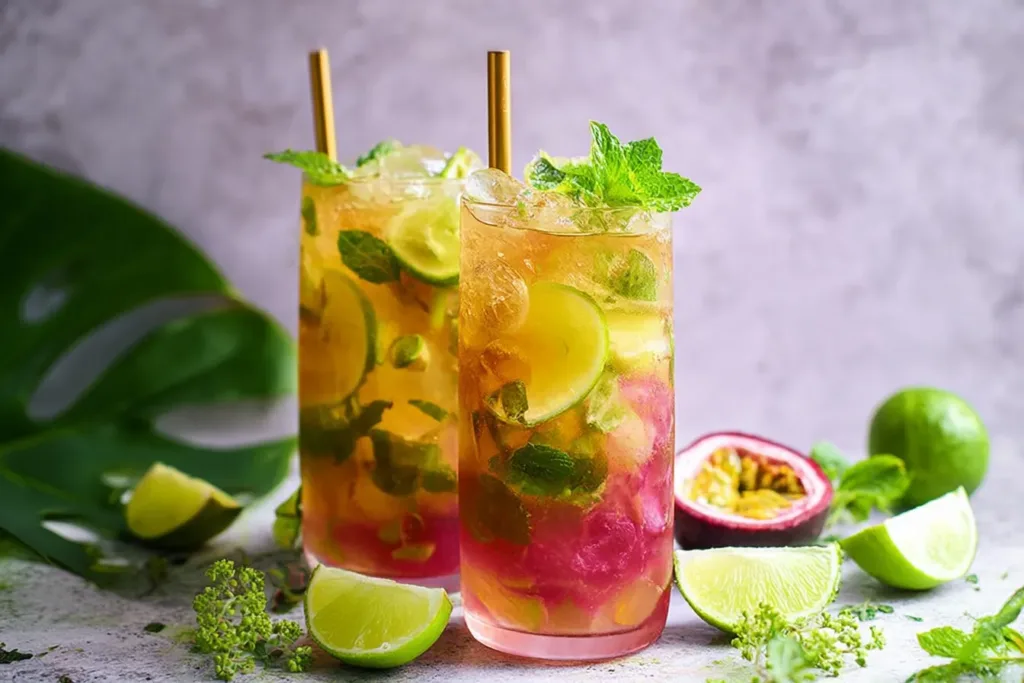 Tropisk Mojito Mocktail in a Glass with Fresh Mint and Lime