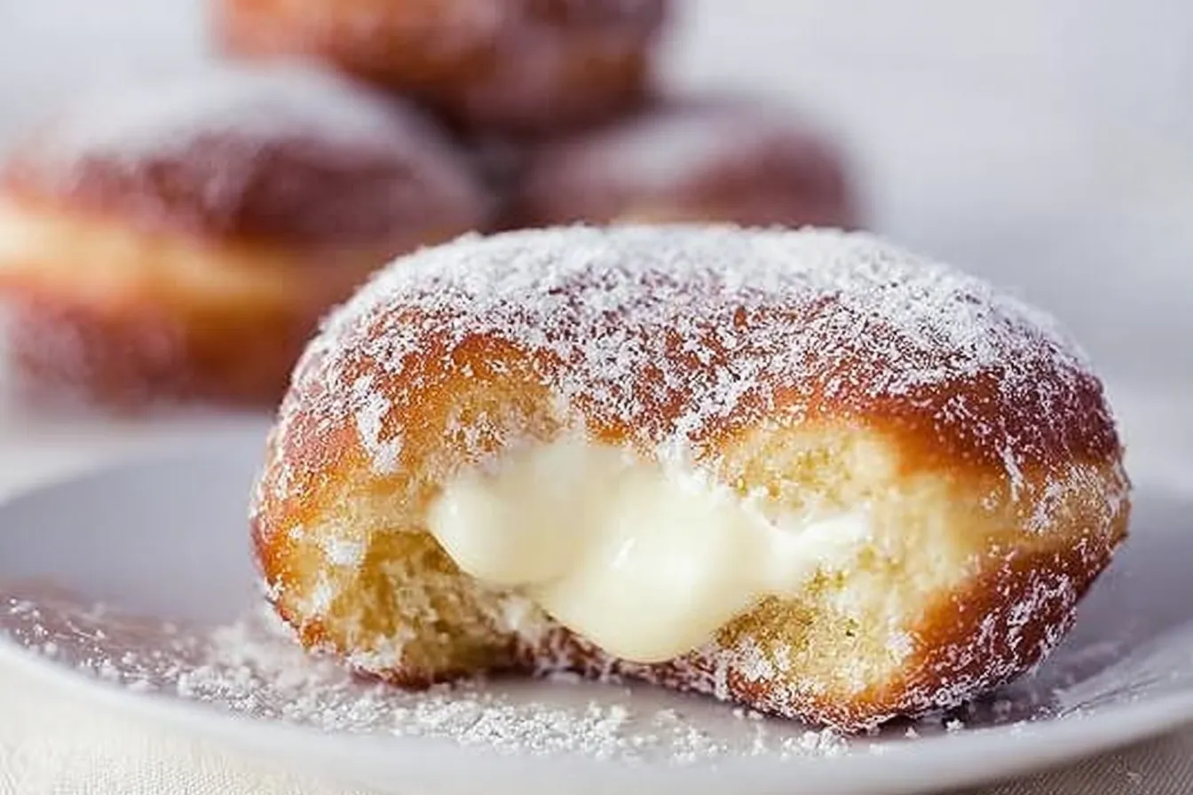 Vanilla Cream-Filled Doughnuts