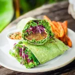 Veggie Burger Wraps with Fresh Greens