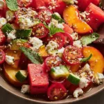 Colorful Watermelon Peach Salad Platter