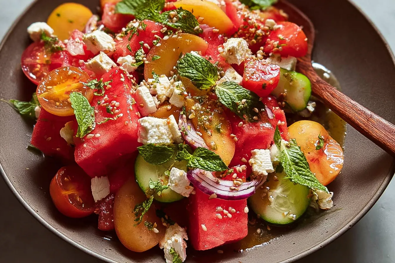Watermelon Peach Salad 