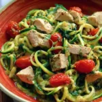 Delicious Zucchini Noodles with Chicken and Tomatoes