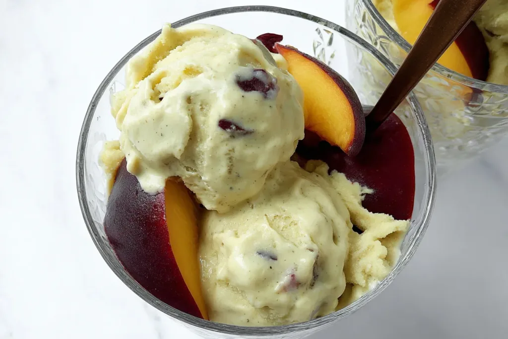 3-Ingredient Nectarine Nice Cream (Vegan/GF) in a Bowl