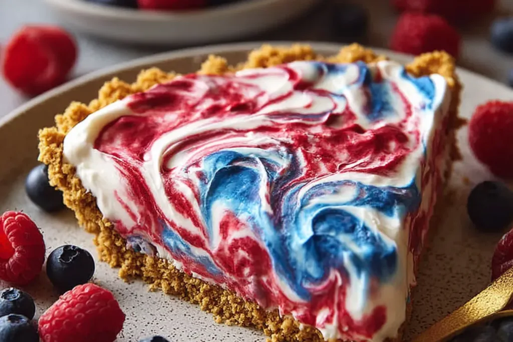 4th of July Swirl Pie – Festive No-Bake Dessert