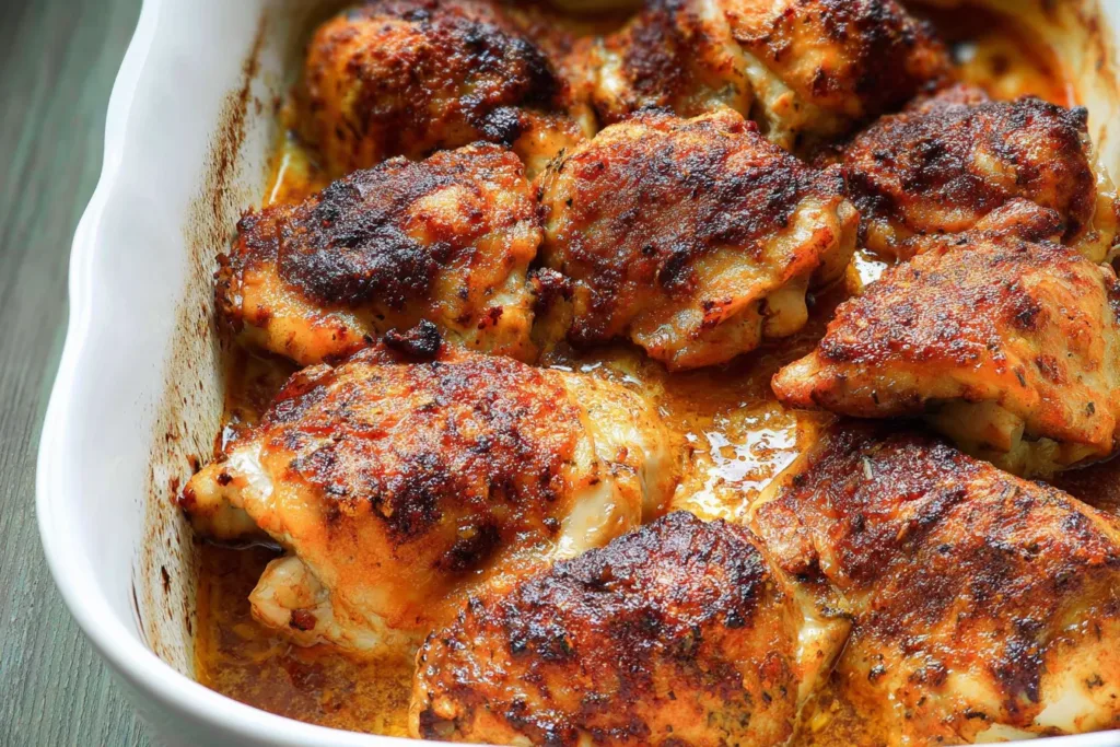 Golden Baked Boneless Chicken Thighs Ready to Serve