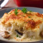 Baked Haddock au Gratin Freshly Served