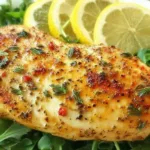 Delicious Baked Lemon Pepper Chicken on a Platter