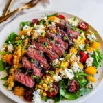 Balsamic Steak Gorgonzola Salad with Grilled Corn Delight