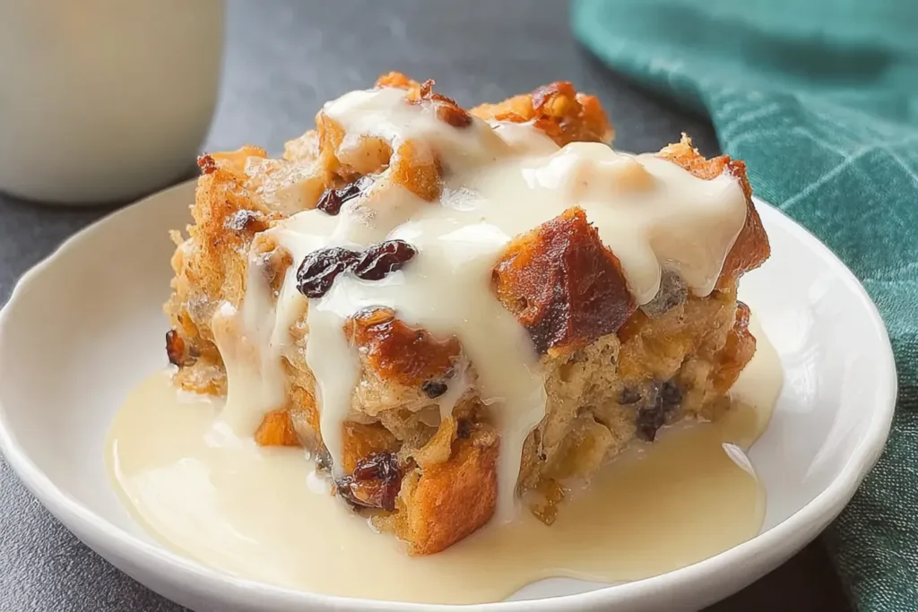 Best Bread Pudding with Vanilla Sauce Served Warm