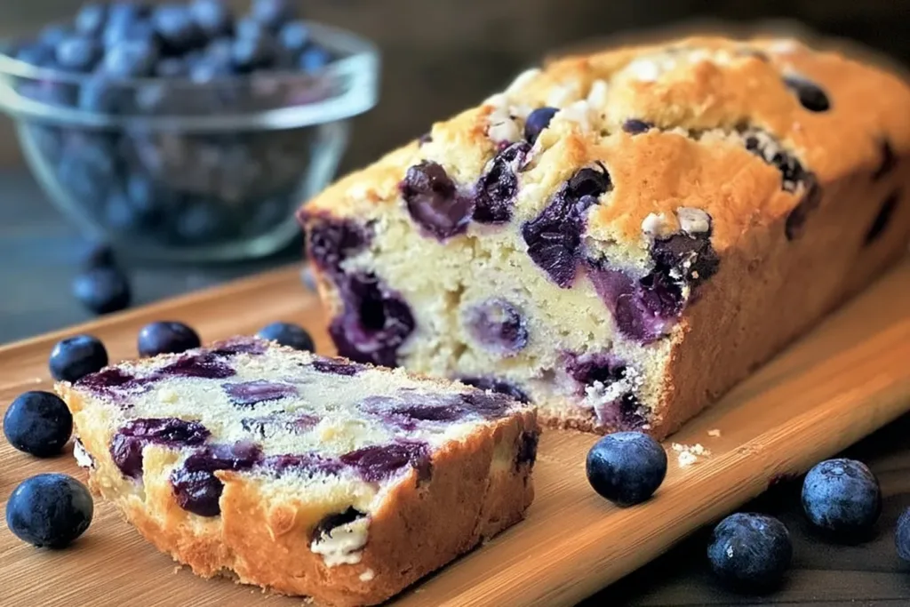 Delicious Blueberry Cream Cheese Bread Slice