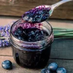 Homemade Blueberry & Lavender Jam in a Jar