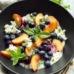 Delicious Blueberry Peach Feta Salad in a Bowl