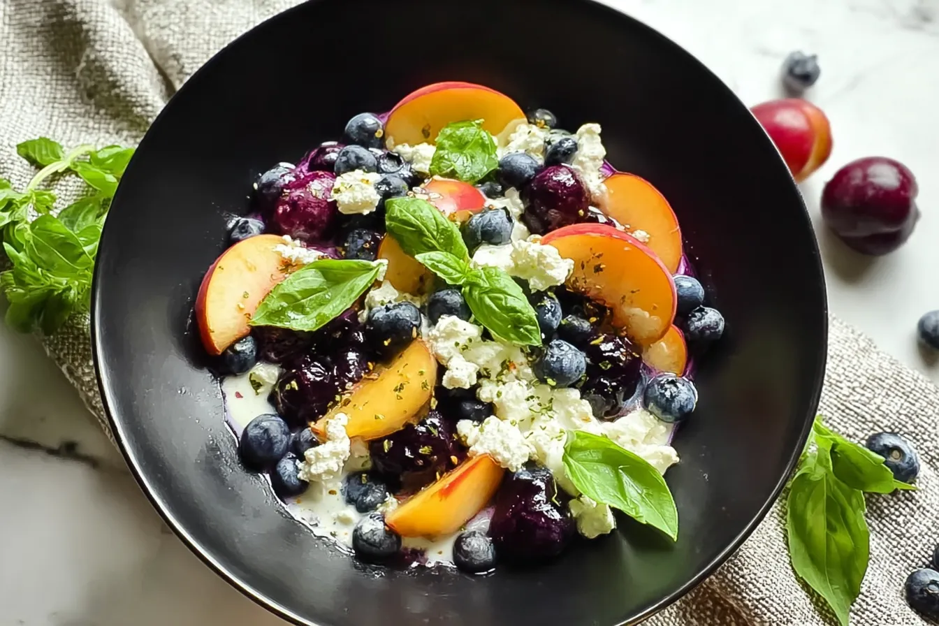 Blueberry Peach Feta Salad 