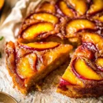 Bourbon Peach Upside Down Cake Slice