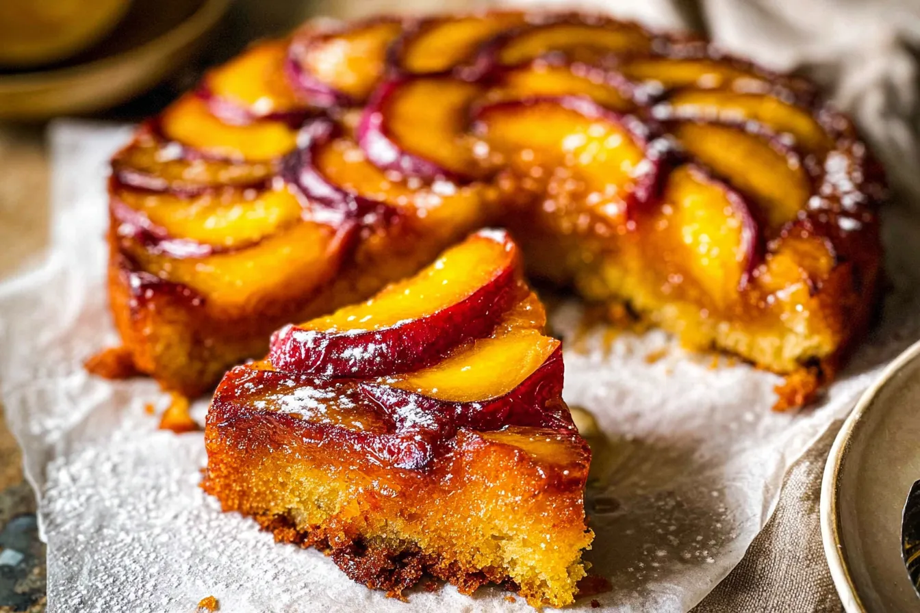 Bourbon Peach Upside Down Cake 