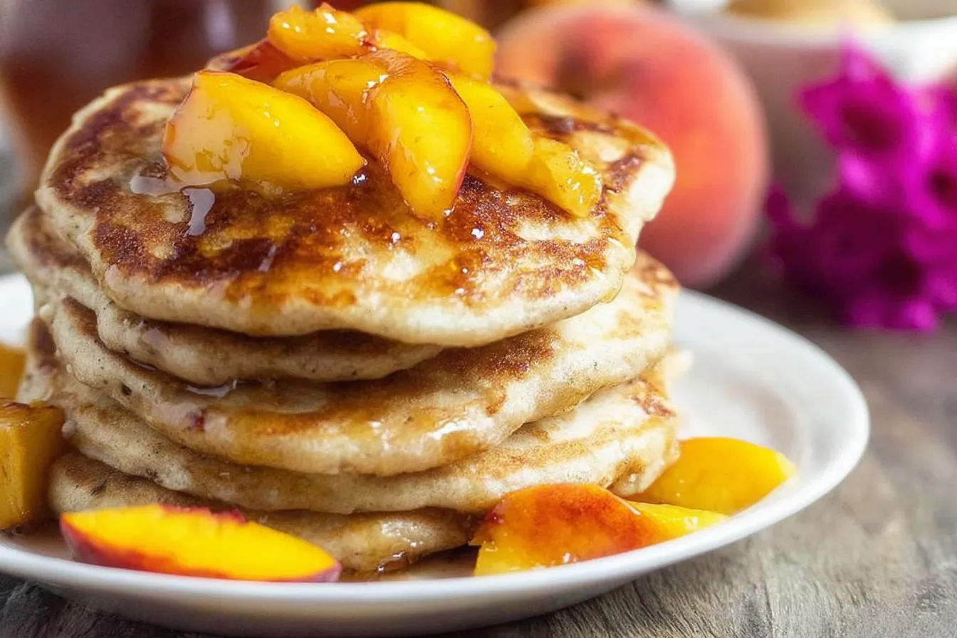Brown Sugar Peach Pancakes 