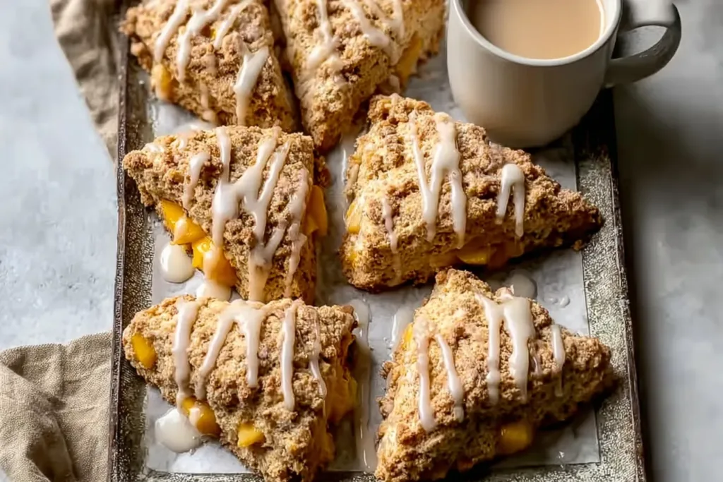 Buttery Peach Cobbler Scones Ready to Delight