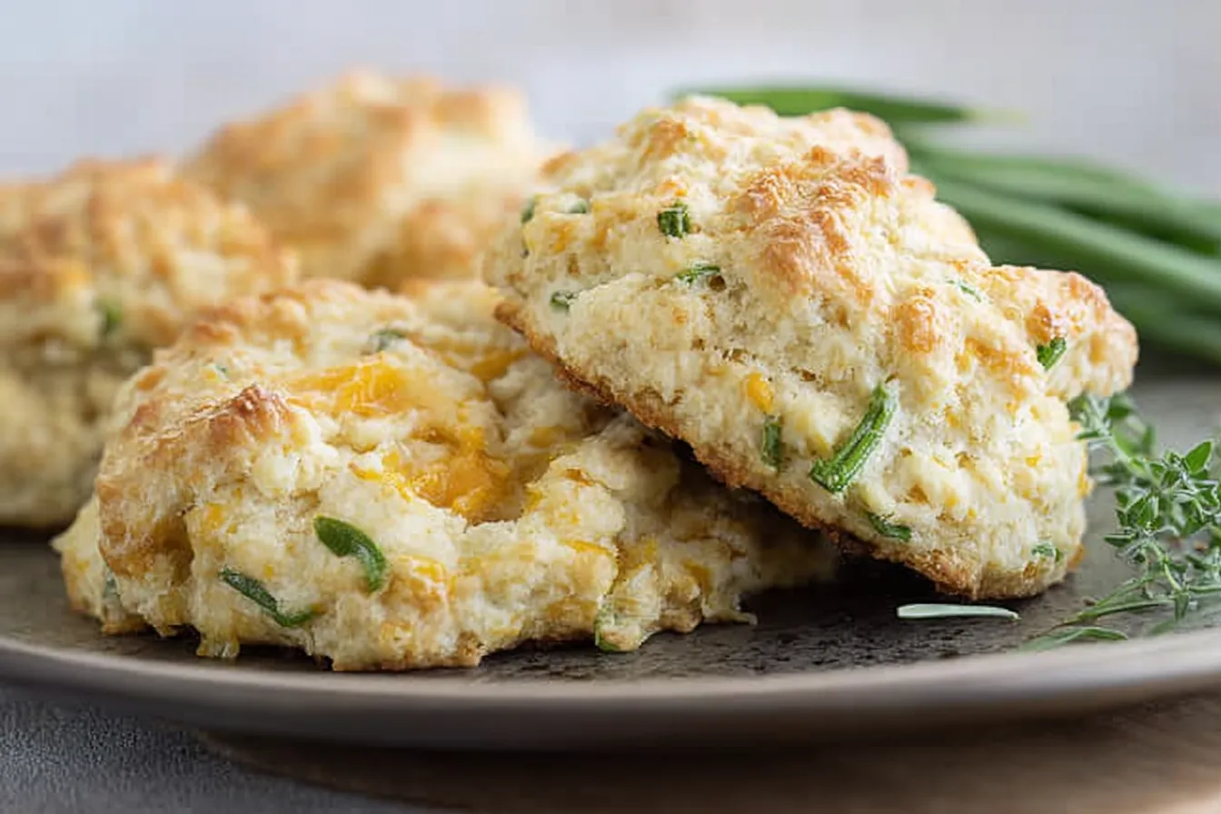 Cheesy Garlic Scapes Biscuits 