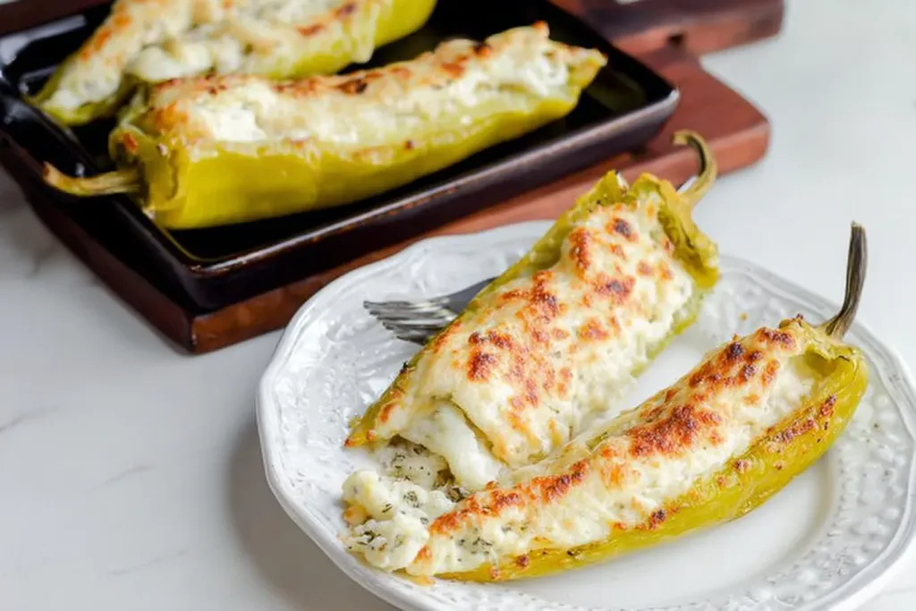 Cheesy Stuffed Banana Peppers (Gluten Free) Ready to Serve