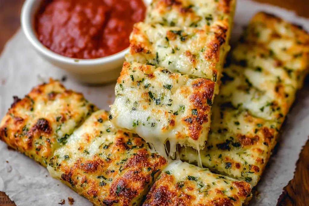 Delicious Cheesy Zucchini Breadsticks Fresh Out of the Oven