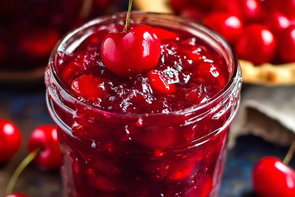 Cherry Pie Filling in a Rustic Bowl