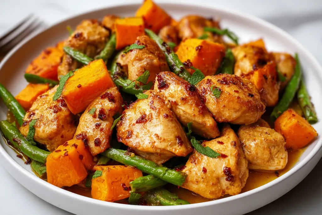 Chicken and Sweet Potato Recipe Plated Delightfully