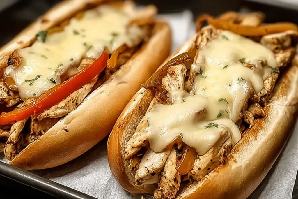 Delicious Chicken Philly Cheese Steaks Ready to Serve