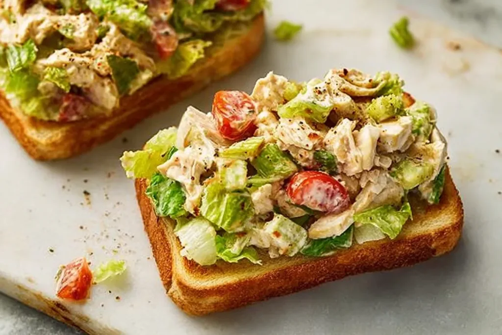 Chopped Chicken Caesar Salad Sandwiches Ready to Serve
