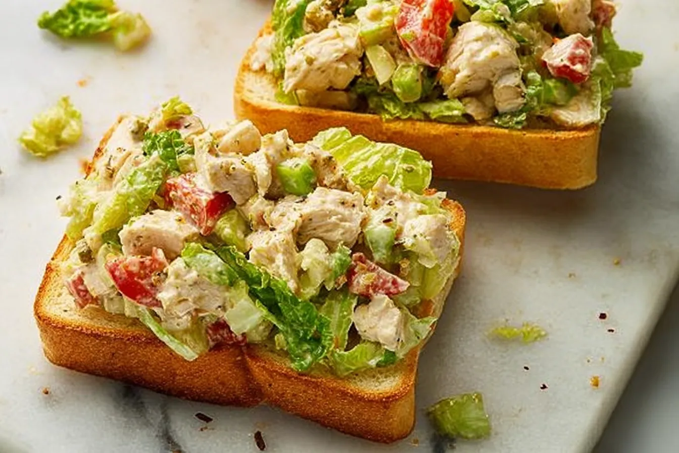 Chopped Chicken Caesar Salad Sandwiches 