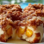 Classic Peach Cobbler Cheesecake Donuts
