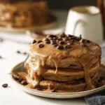 Delicious Coffee Pancakes Stacked on a Plate