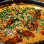 Cowboy Butter Chicken Served in a Cast Iron Skillet