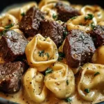 Cracked Garlic Steak Tortellini in Creamhouse Sauce Bliss Plated