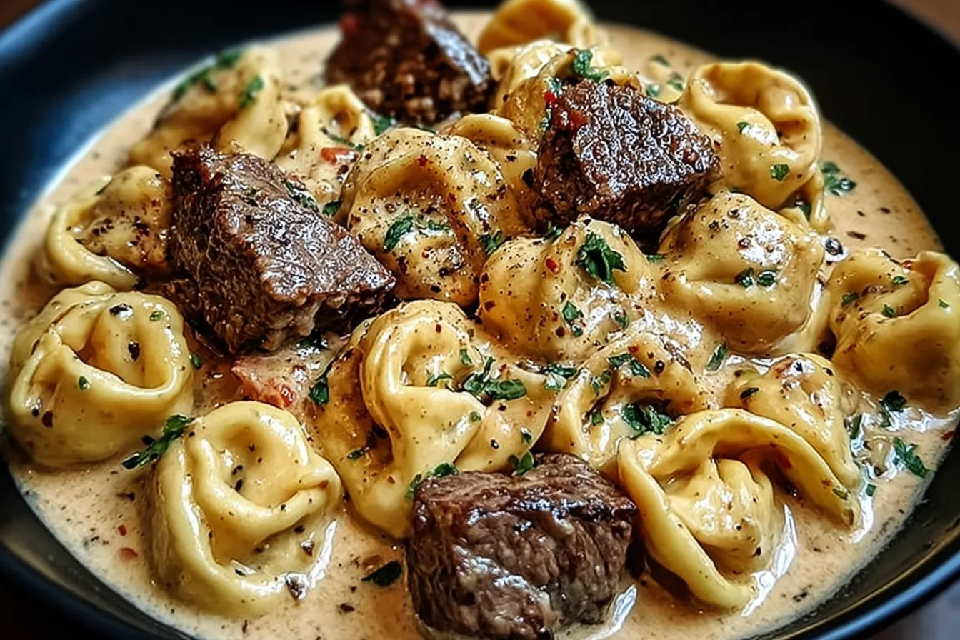 Cracked Garlic Steak Tortellini in Creamhouse Sauce Bliss 