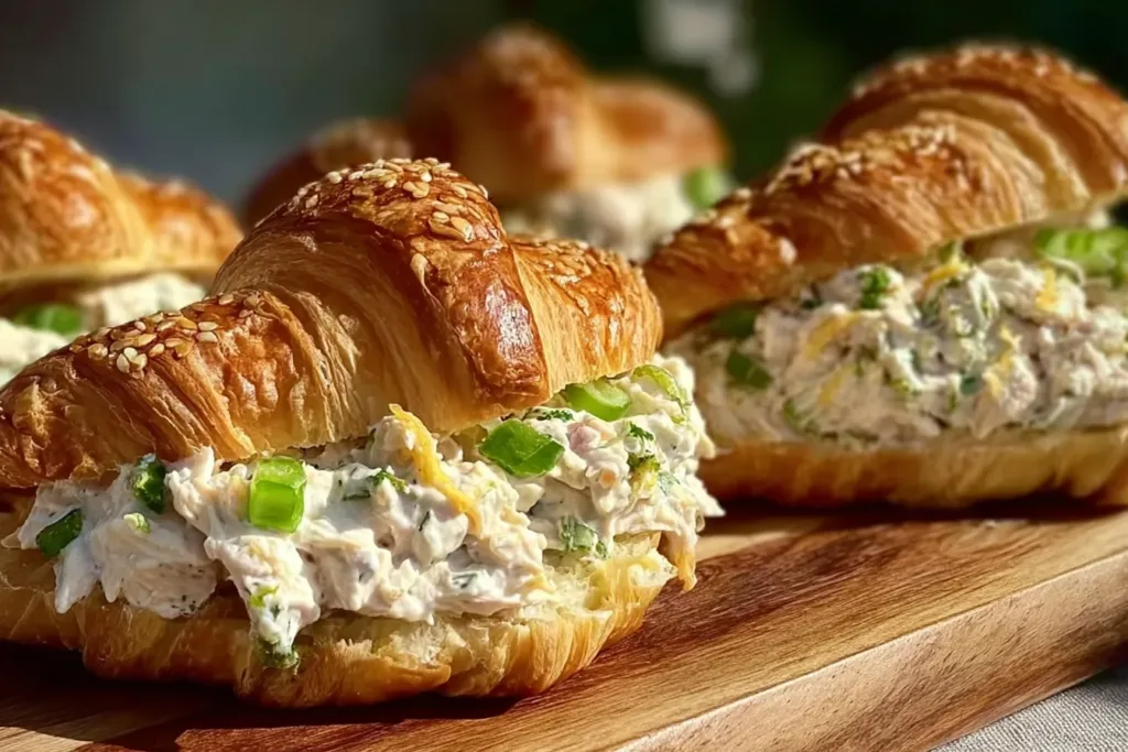 Creamy Classic Chicken Salad Croissant Sandwiches Ready to Serve