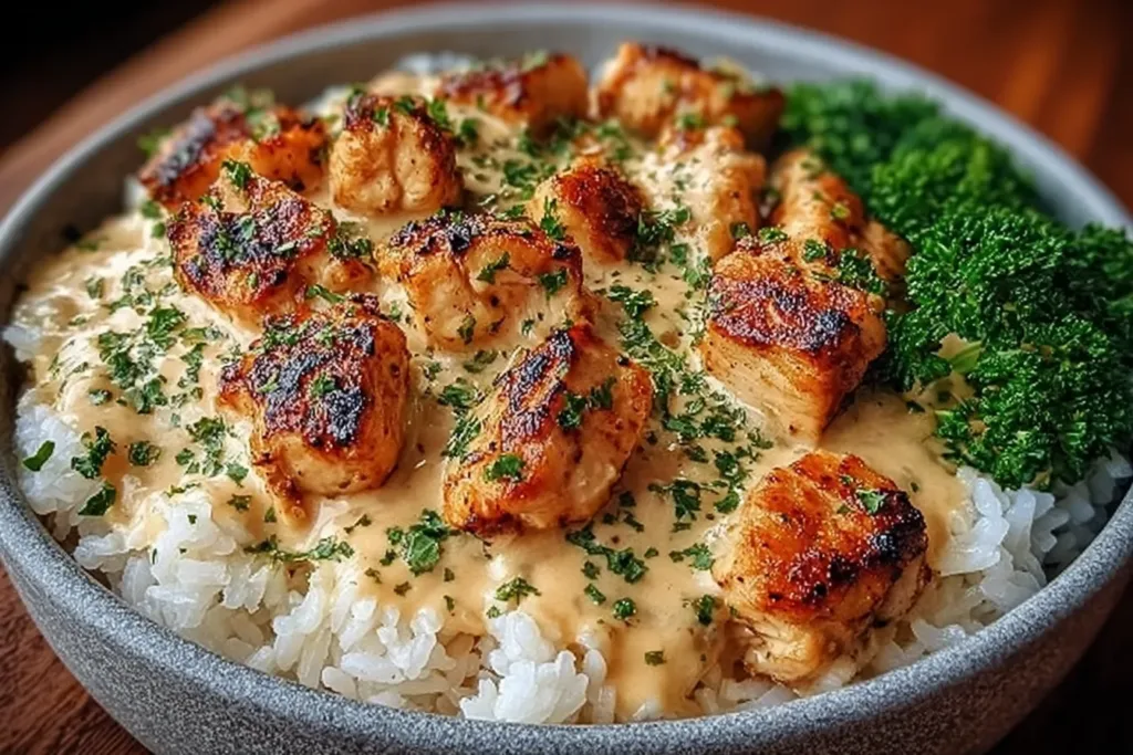 Creamy Garlic Chicken Rice Bowl: Comfort Food Delight