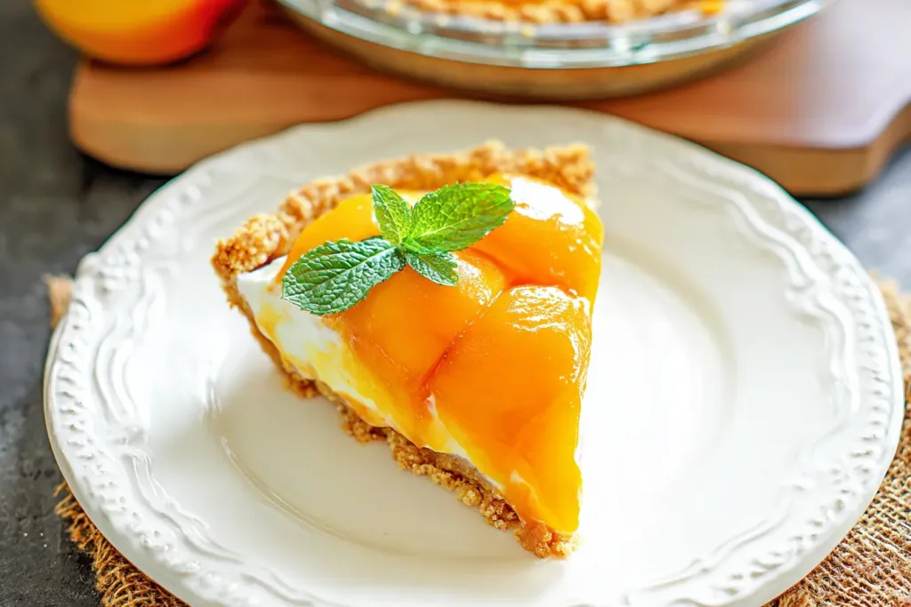 Creamy Peach Pie Fresh Out of the Oven