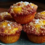 Crispy Brown Butter Fresh Peach Muffins Fresh from the Oven