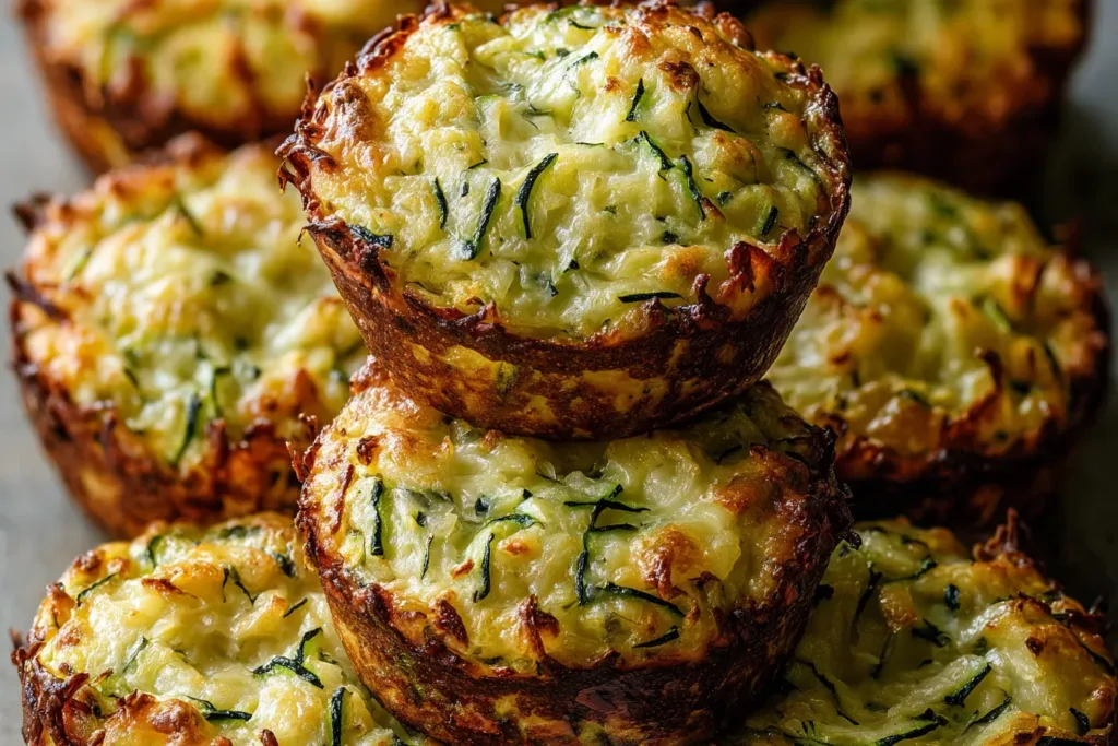 Delicious Crispy Parmesan Zucchini Potato Muffins Freshly Baked