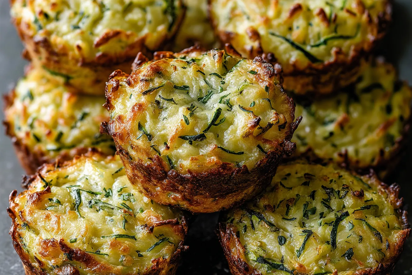 Crispy Parmesan Zucchini Potato Muffins 
