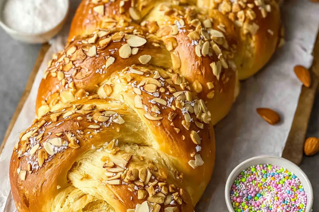 Easter Bread (Orange Almond Sweet Bread) Freshly Baked