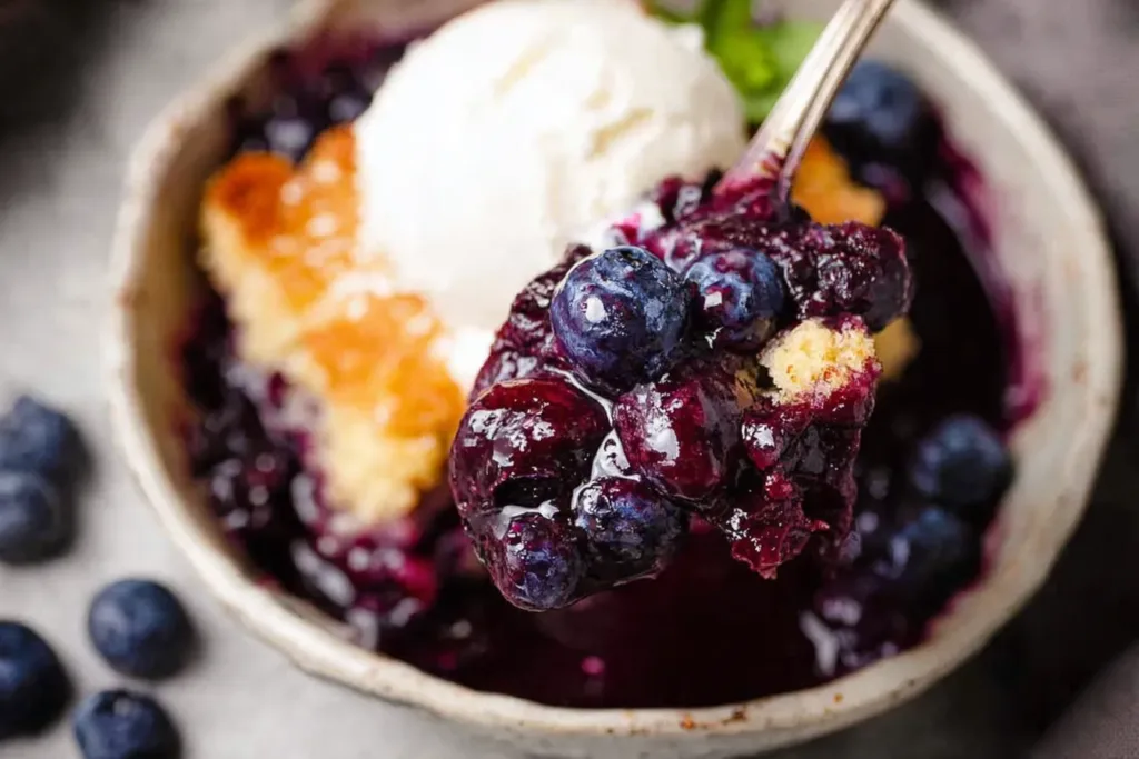 Easy Blueberry Cobbler Freshly Baked