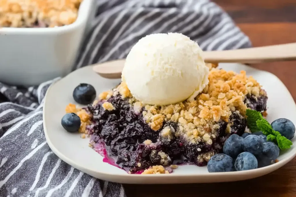 Deliciously Baked Easy Blueberry Crisp in a Dish