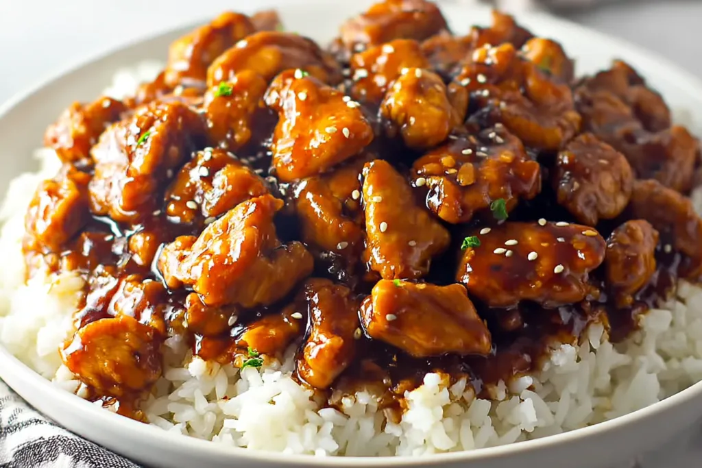Easy Bourbon Chicken Ready to Serve