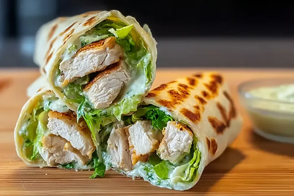 Easy Chicken Caesar Salad Wrap Recipe
